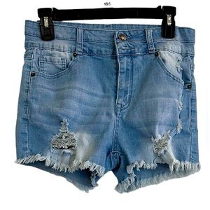 Light washed distressed and frayed Jean shorts, women M